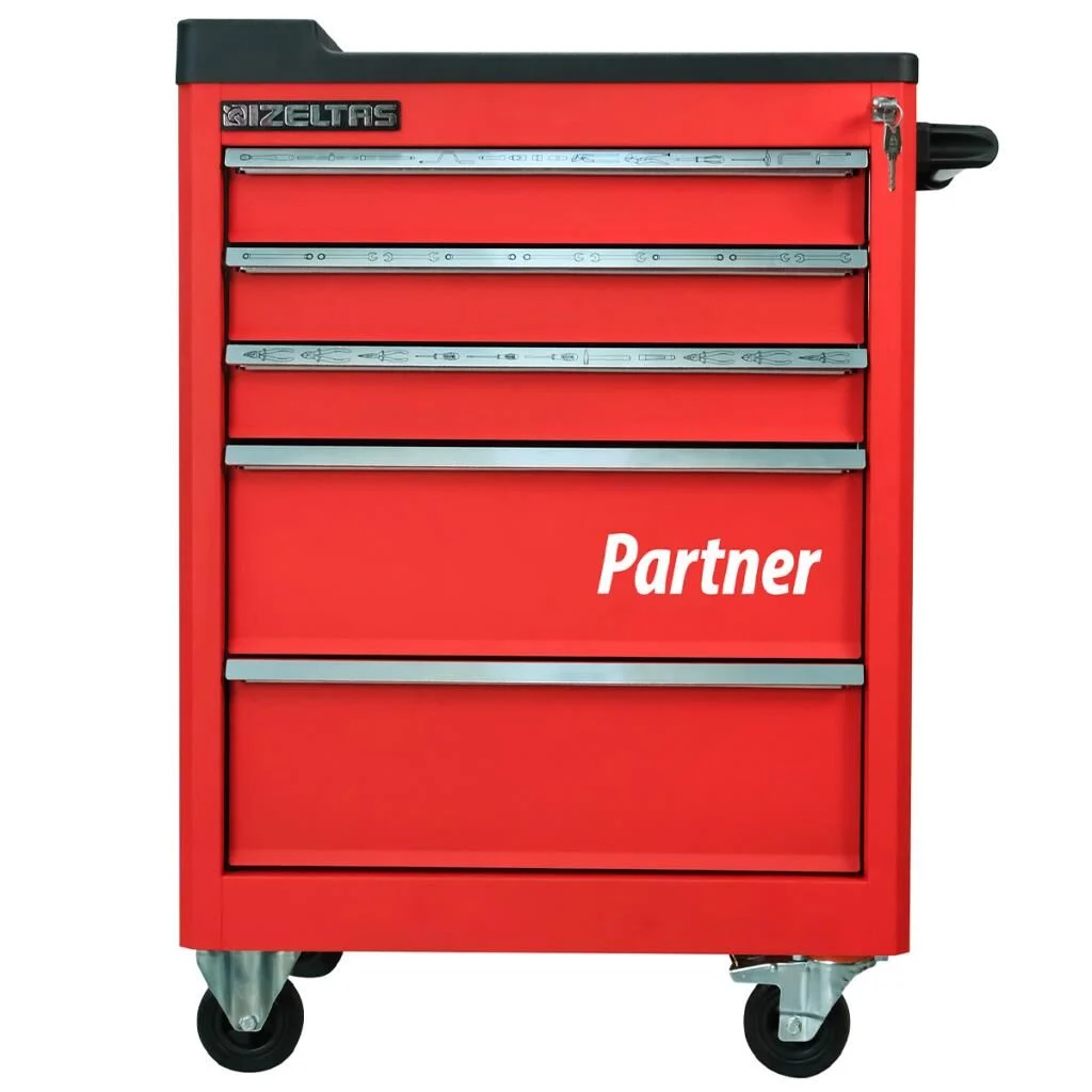 İzeltaş Partner Serisi Mobil Takım Dolabı - 5 Çekmeceli / 118 Parça (Dolu/Full)