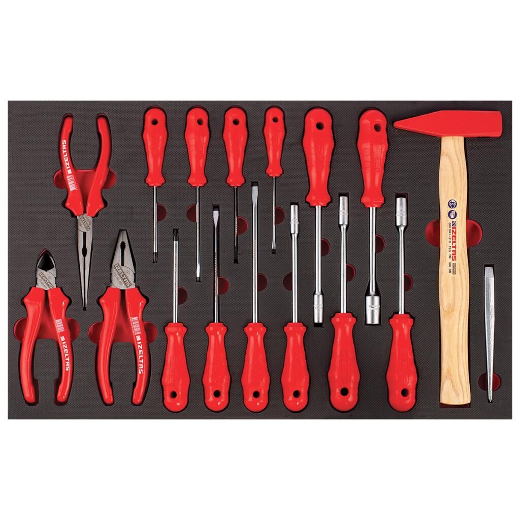 İzeltaş Partner Serisi Mobil Takım Dolabı - 5 Çekmeceli / 118 Parça (Dolu/Full)