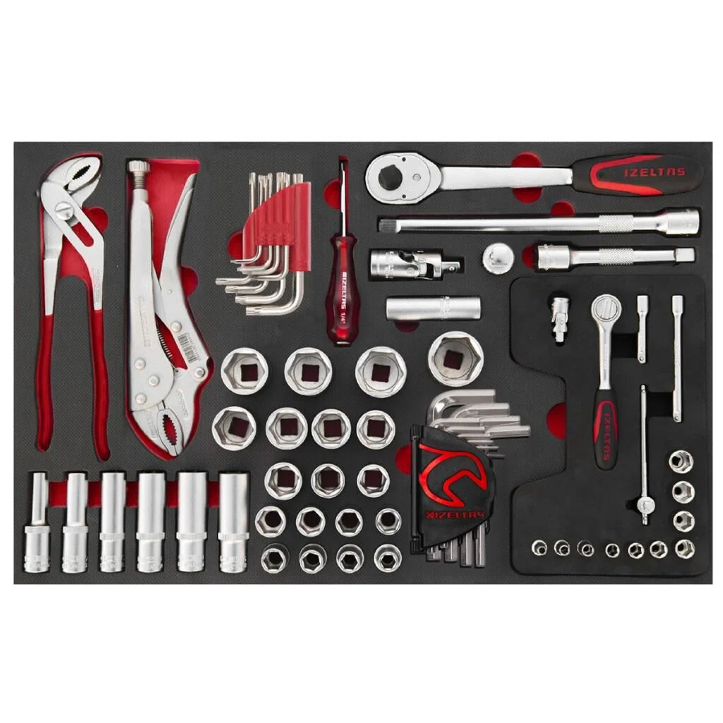 İzeltaş Partner Serisi Mobil Takım Dolabı - 5 Çekmeceli / 118 Parça (Dolu/Full)