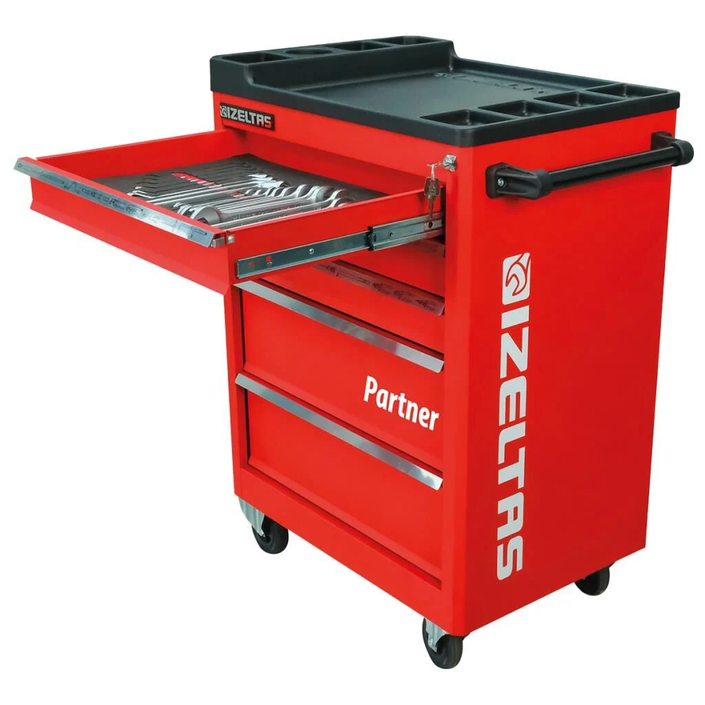 İzeltaş Partner Serisi Mobil Takım Dolabı - 5 Çekmeceli / 118 Parça (Dolu/Full)